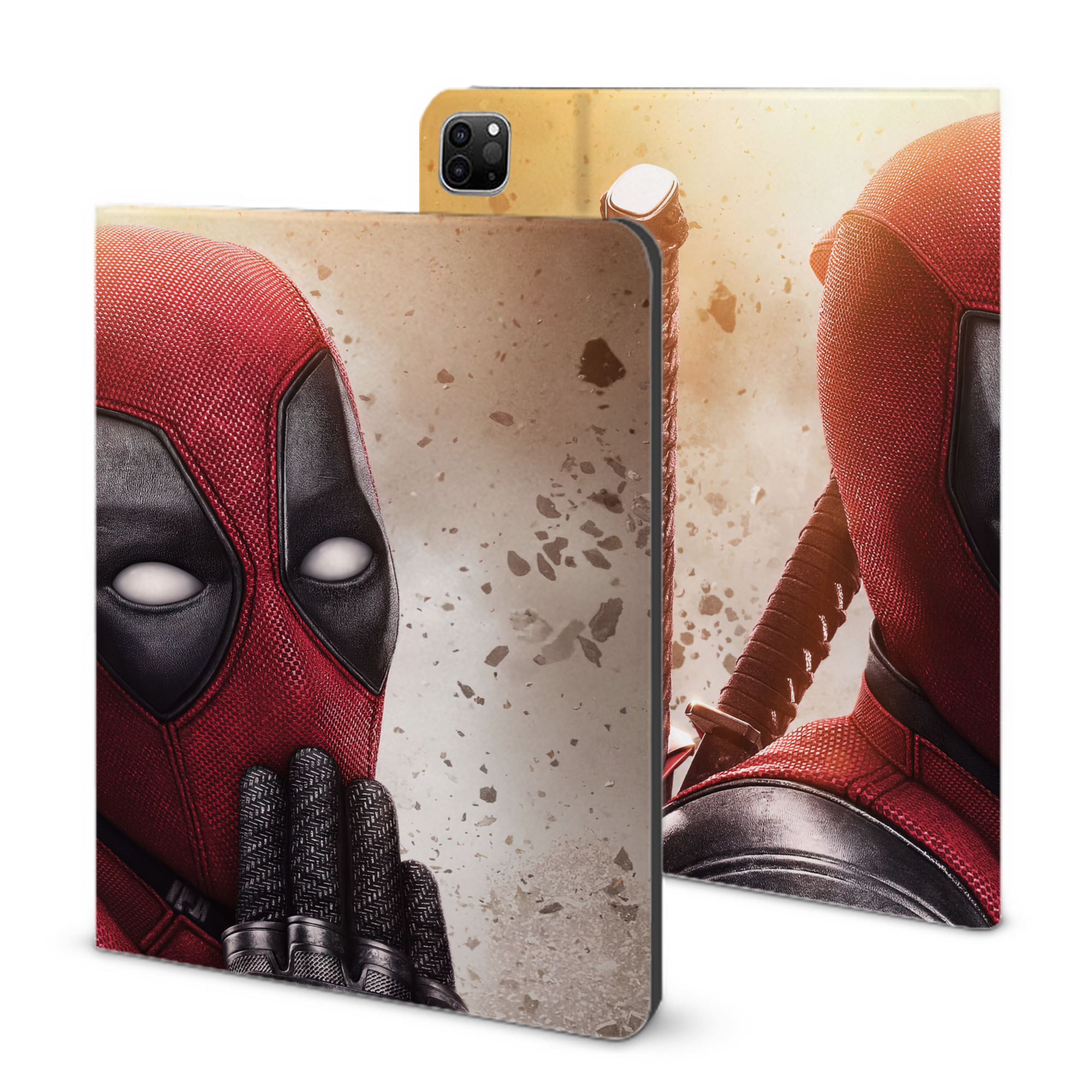 （画像用） Deadpool デッドプール IPad ケース ブック型 PUレザー TPU 耐衝撃 軽量 薄型 ペン収納なし 全面保護 IPad 各モデル対応